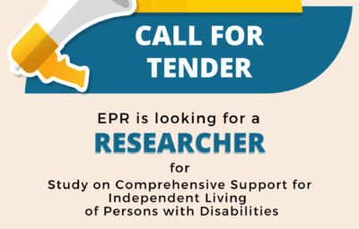 Call for tender: EPR is looking for a Researcher to lead study on independent living of persons with disabilities across Europe